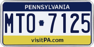 PA license plate MTO7125