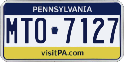 PA license plate MTO7127