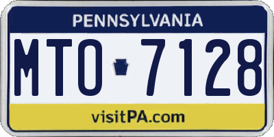 PA license plate MTO7128