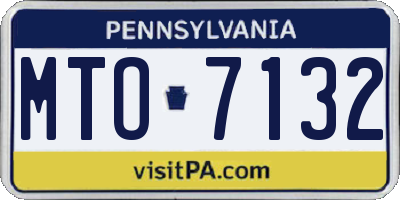 PA license plate MTO7132