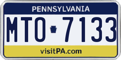 PA license plate MTO7133