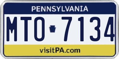 PA license plate MTO7134