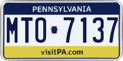 PA license plate MTO7137
