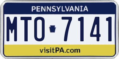 PA license plate MTO7141