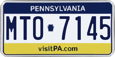 PA license plate MTO7145