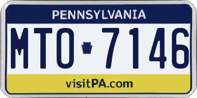 PA license plate MTO7146