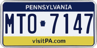 PA license plate MTO7147