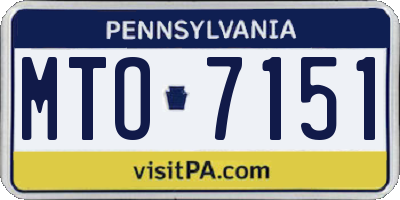 PA license plate MTO7151