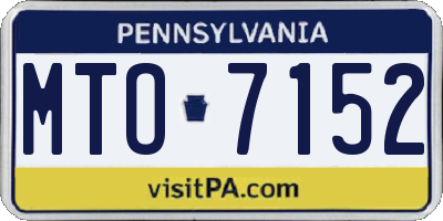 PA license plate MTO7152