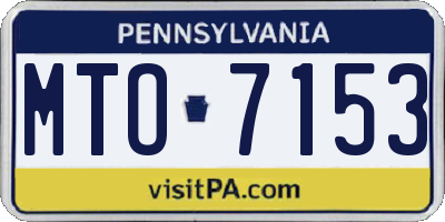 PA license plate MTO7153