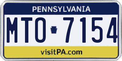PA license plate MTO7154