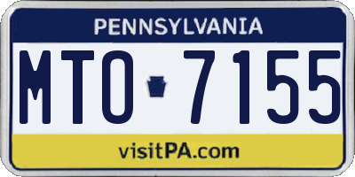 PA license plate MTO7155