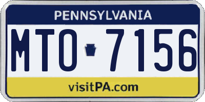 PA license plate MTO7156