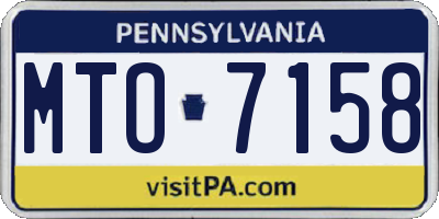 PA license plate MTO7158