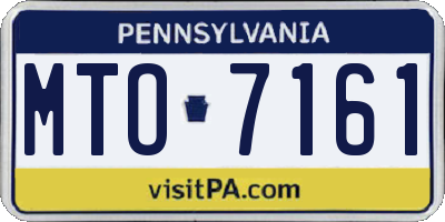 PA license plate MTO7161
