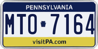 PA license plate MTO7164