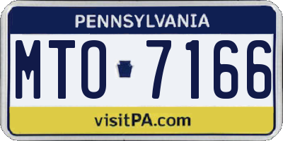 PA license plate MTO7166
