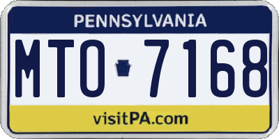 PA license plate MTO7168