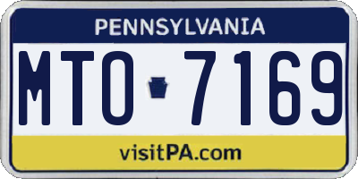 PA license plate MTO7169