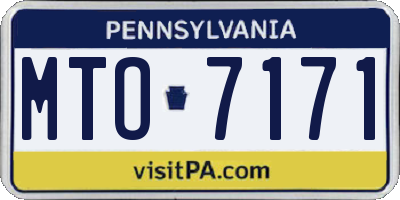 PA license plate MTO7171