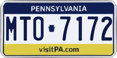 PA license plate MTO7172