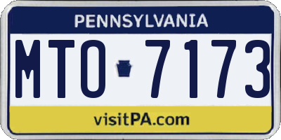PA license plate MTO7173