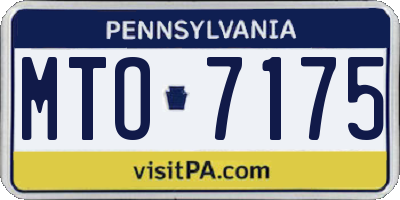 PA license plate MTO7175