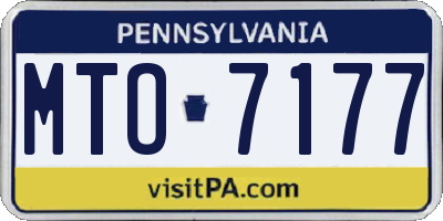 PA license plate MTO7177