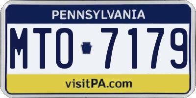 PA license plate MTO7179