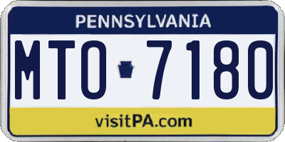 PA license plate MTO7180