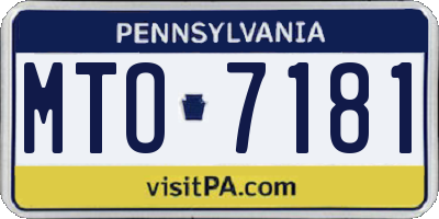 PA license plate MTO7181