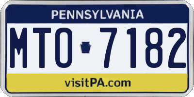 PA license plate MTO7182