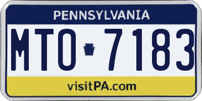 PA license plate MTO7183