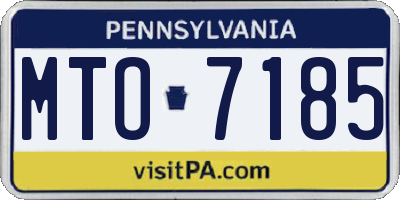 PA license plate MTO7185