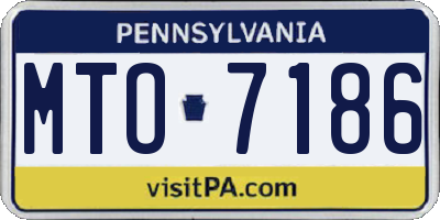 PA license plate MTO7186