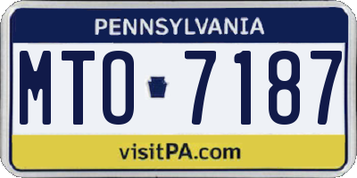 PA license plate MTO7187