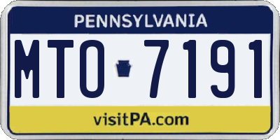 PA license plate MTO7191