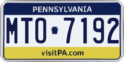 PA license plate MTO7192