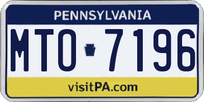 PA license plate MTO7196