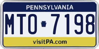PA license plate MTO7198