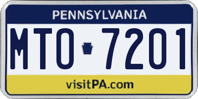 PA license plate MTO7201