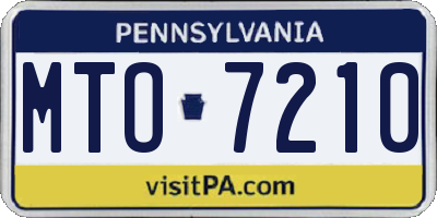 PA license plate MTO7210