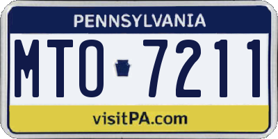 PA license plate MTO7211