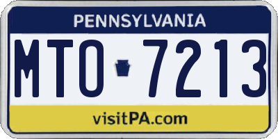 PA license plate MTO7213