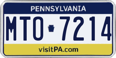 PA license plate MTO7214