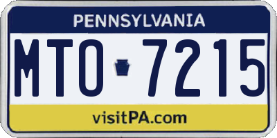 PA license plate MTO7215