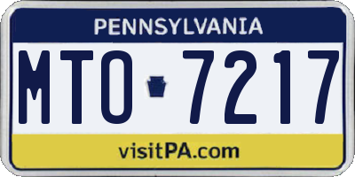 PA license plate MTO7217