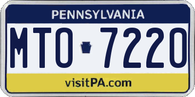 PA license plate MTO7220