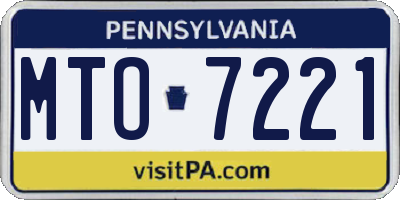 PA license plate MTO7221