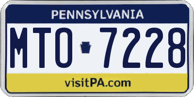 PA license plate MTO7228
